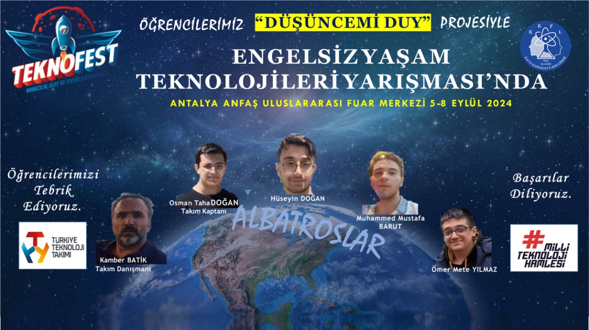 Antalya TEKNOFEST Yarışmasındayız Kaya Karakaya Fen Lisesi